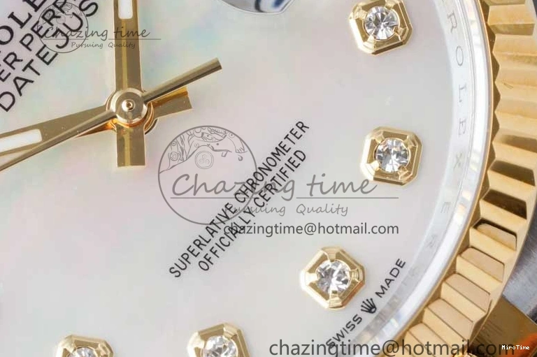 MiroTime 0311 GoodFit DateJust 36 SS YG DIWF 1:1 Best Edition 904L Steel White MOP Diamonds Dial on Jubilee Bracelet SA 2324